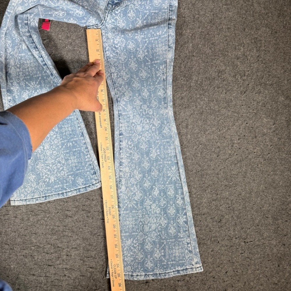 NEW Rock & Roll Denim Girls Size 8 Extra Stretch Paisley Print Flare Jeans NWT - Picture 10 of 11